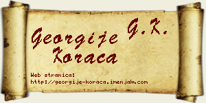 Georgije Koraca vizit kartica